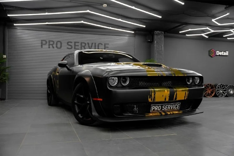 Dodge Challenger Golden Cat — защитная плёнка, фото 1